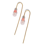 Double Rosy Bobbles Hook Earrings