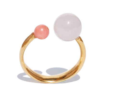 Double Rosy Bobble Ring